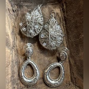 Silver Toned Earrings